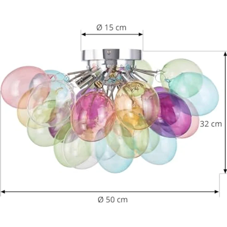 Lucande Deckenlampe Diborah, 6-flammige Designer-Wohnzimmerleuchte aus Glas mit G9-Fassung, modern und stilvoll – Bild 4