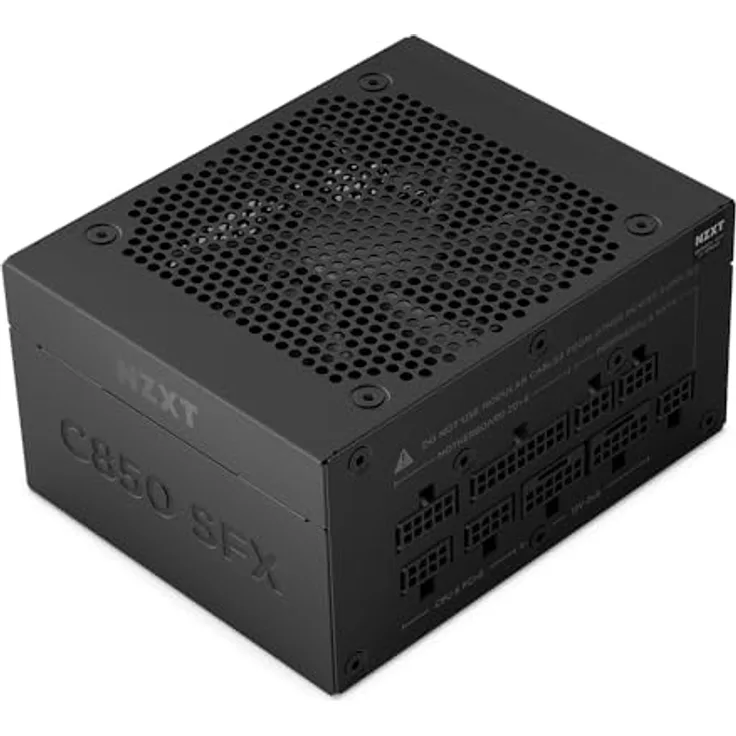 NZXT C850 SFX Gold, 850-Watt SFX-ATX-3.1-Netzteil, 80 Plus Gold, Cybenetics Platinum, vollmodular, PCIe 5.1, 600 W 12 V, 2x6 Anschlüsse, japanische Kondensatoren, schwarz