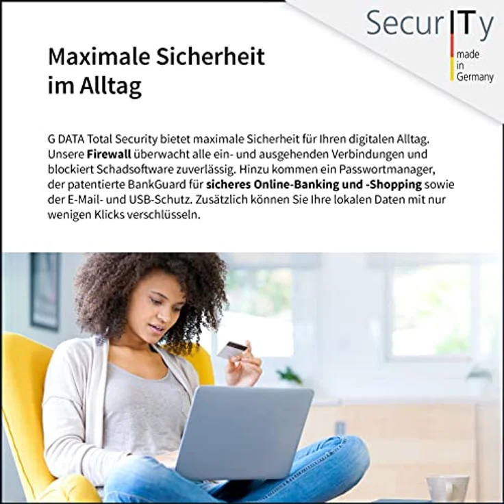 G DATA Total Security 2023 | 1 Gerät - 1 Jahr | Virenschutzprogramm | Passwort Manager | PC, Mac, Android, iOS | zukünftige Updates inklusive | Made in Germany | DVD | inkl. Webcam-Cover – Bild 4