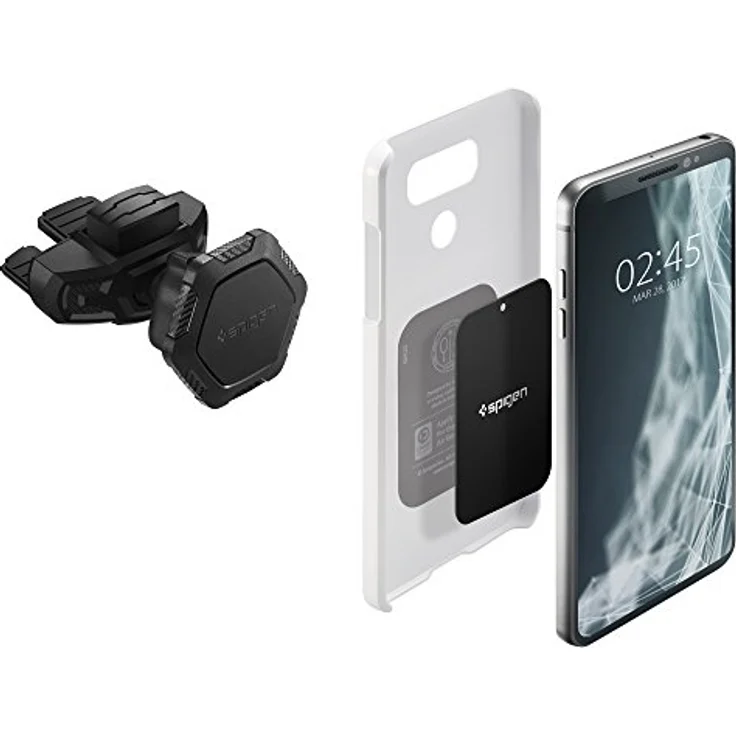 Spigen QS24, CD Slot Smartphone Halterung mit Neodym-Magnet, 360° drehbar, Schwarz – Bild 9