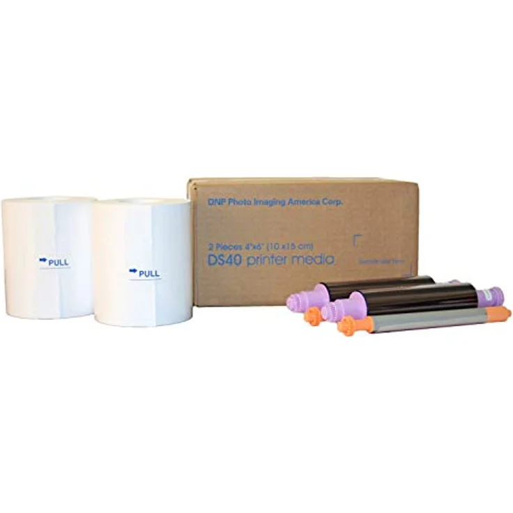 DNP DM4640 Fotopapier, 2 Rollen 400 Stk 10x15 cm für DS40, UV-beständig, matt/glänzend druckbar – Bild 2