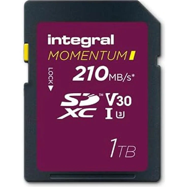 Integral Momentum I, 1 TB SDXC, UHS-I, Lesegeschwindigkeit 210 MB/s, Schreibgeschwindigkeit 180 MB/s, Class 3 (U3), Bordeaux – Bild 1