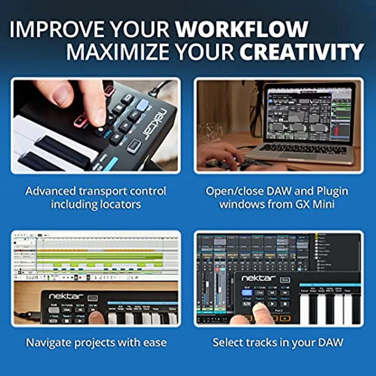 Nektar Impact GX Mini, USB MIDI Controller Keyboard mit DAW-Integration für Mac, PC und iOS, portable Mini-Keys – Bild 5