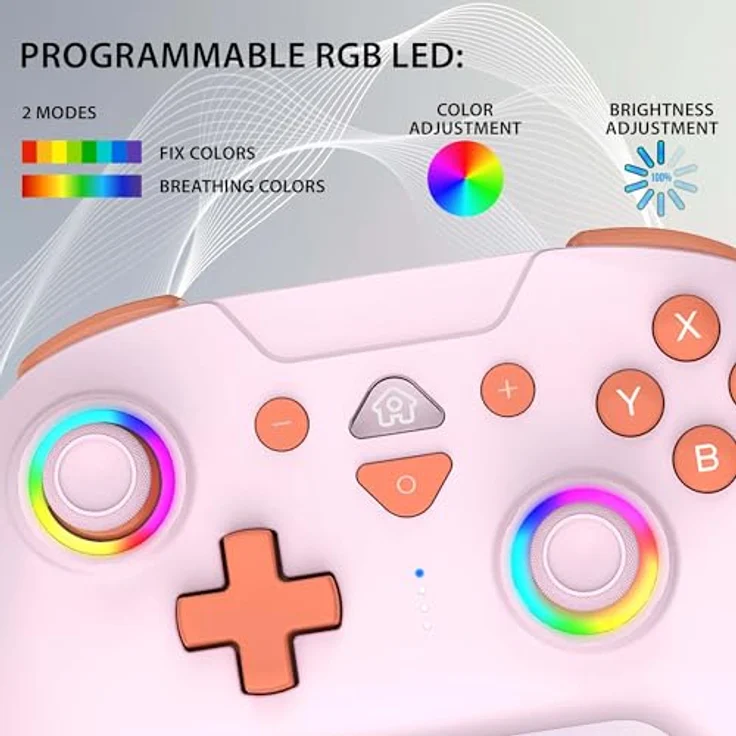 Subsonic 147437, Kabelloses Gamepad für Nintendo Switch mit D-Pad, Home Button, Turbo-Funktion, Mehrfarbig, 600 mAh Akku, bis zu 10 Stunden Spielzeit – Bild 3