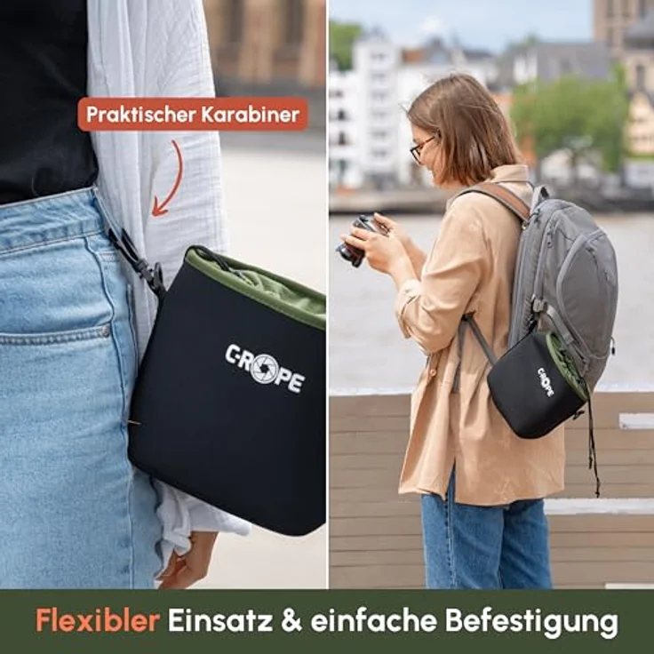 C-Rope Kamerabeutel aus Neopren, Neopren-Beutel mit Fleece-Fütterung, wasserabweisend - Größe M, ideal für Kameraschutz – Bild 5