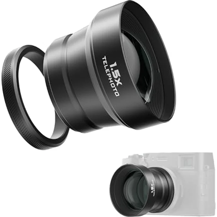 Freewell 1.5X Teleobjektiv für Fuji X100VI und X100V, verbesserter Zoom, leichte Bauweise (schwarz) – Bild 1