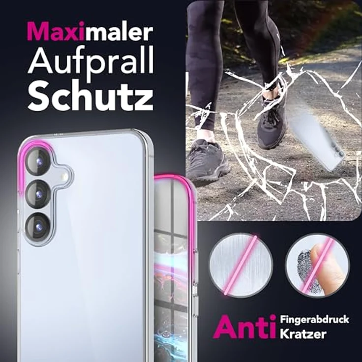 NALIA Transparente Silikonhülle für Samsung Galaxy S25 FE - Kristallklar, Anti-Gelb, rutschfest, stoßfest - Marke aus Berlin – Bild 2