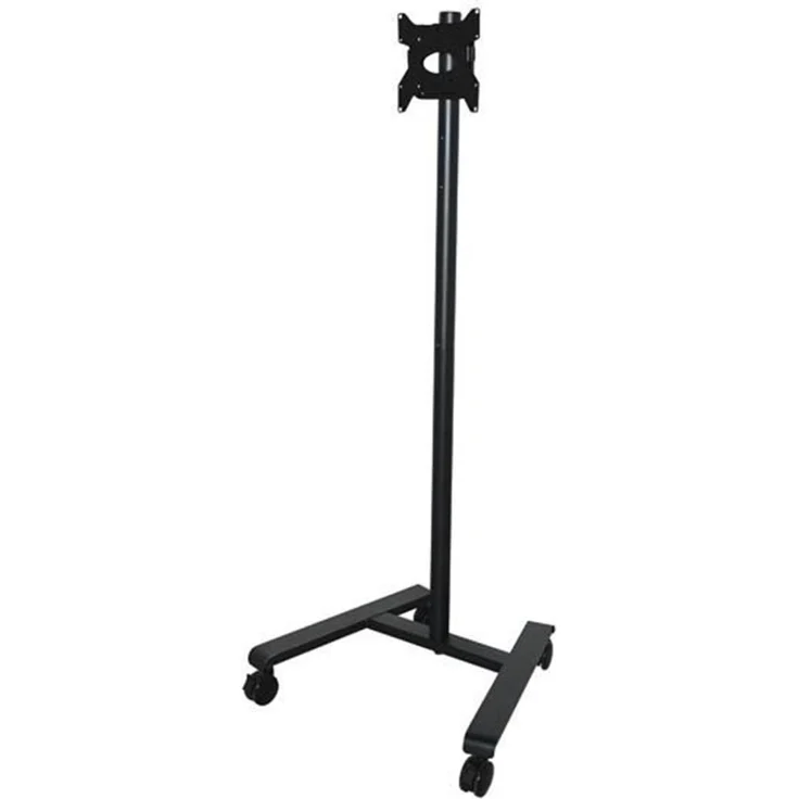 b-tech BT7504 Momentum One Flat Screen Trolley, VESA Beamer Halterung, schwarz, höhenverstellbar und integriertes Kabelmanagement