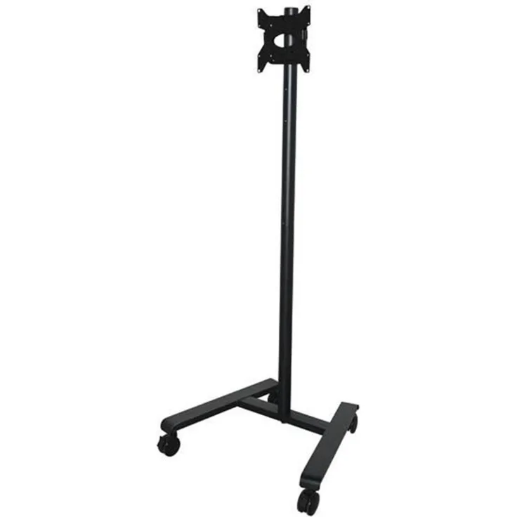 b-tech BT7504 Momentum One Flat Screen Trolley, VESA Beamer Halterung, schwarz, höhenverstellbar und integriertes Kabelmanagement