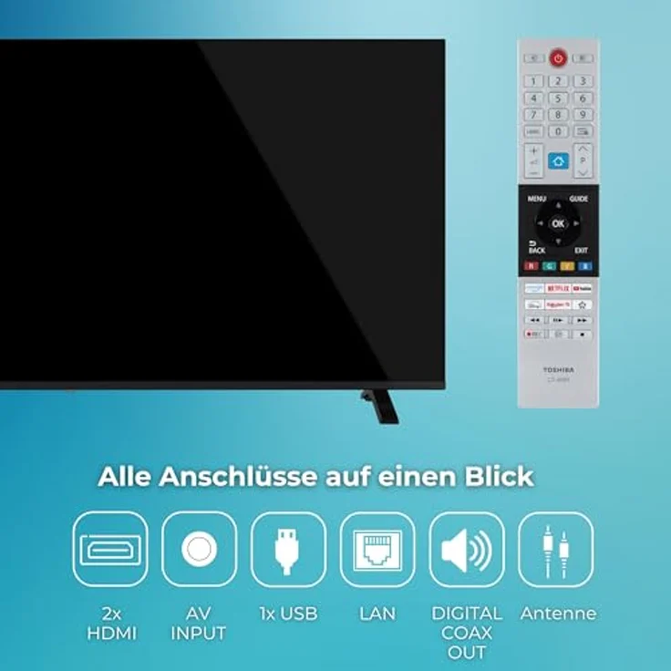 Toshiba 55UV1563DDW, 55 Zoll 4K UHD Smart TV mit Dolby Vision HDR, Triple-Tuner und VIDAA Streaming Apps – Bild 4