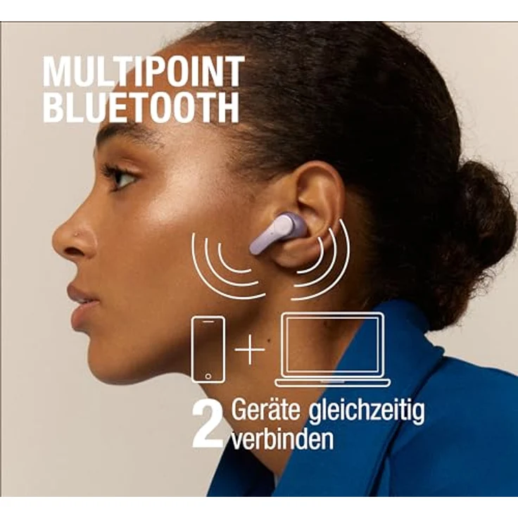 Fresh 'n Rebel Twins Rise, kabellose In-Ear-Bluetooth-Kopfhörer mit Geräuschunterdrückung, Ambient Modus, Multipoint-Bluetooth, In-Ear-Sensorik, spritzwassergeschützt, 30 h Spielzeit (Dreamy Lilac) – Bild 5