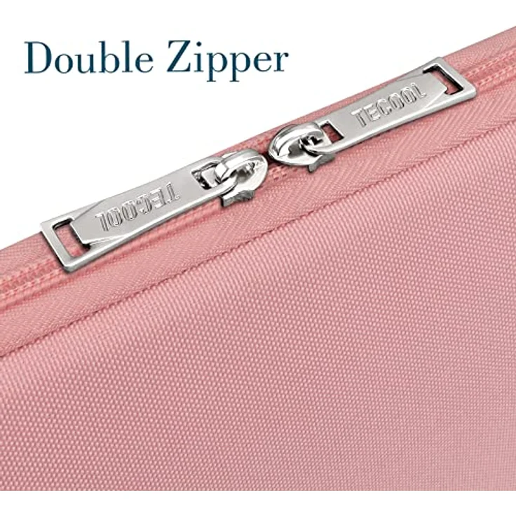 TECOOL Laptop Tasche Hülle für 12,3-13" Surface Pro und MacBook Air Pro, wasserdichte Schutztasche mit stoßfester Polsterung, Rosa – Bild 3