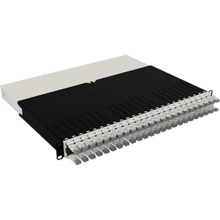 PATCHBOX Patchbox ONE 8 RU Cat.6a, 24-Port Patchpanel mit einziehbarem Kabelmanagementsystem für 48.3 cm Racks, inklusive flachen 10GB Netzwerkkabeln (STP) – Bild 3