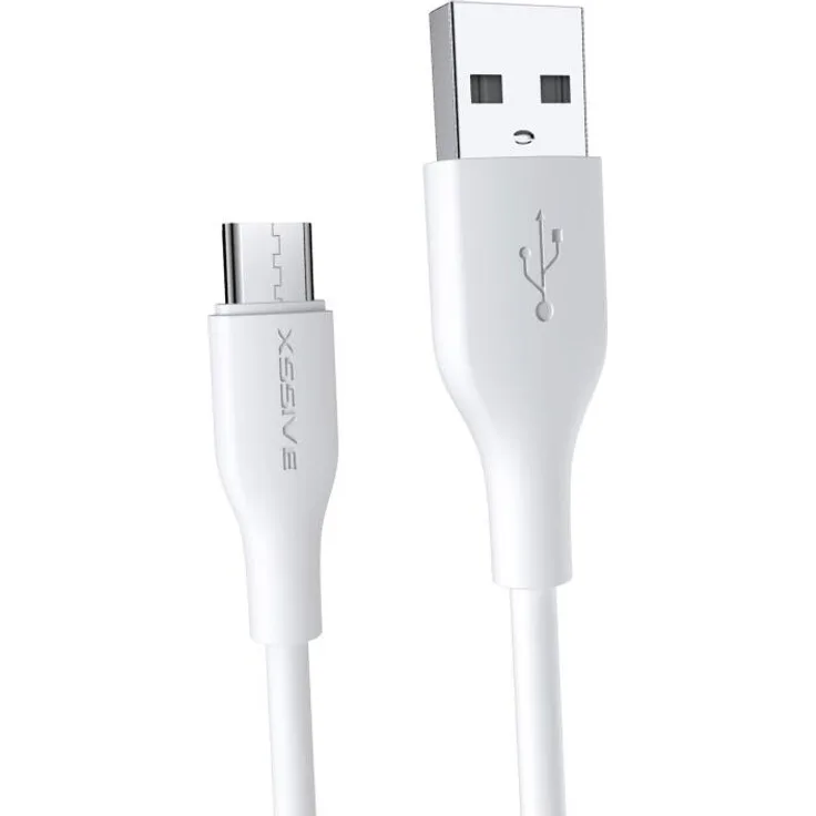 Xssive 2.4A 3 Meter USB zu Micro-USB Schnell-Ladekabel, Lade- und Synchronisationskabel in weiß
