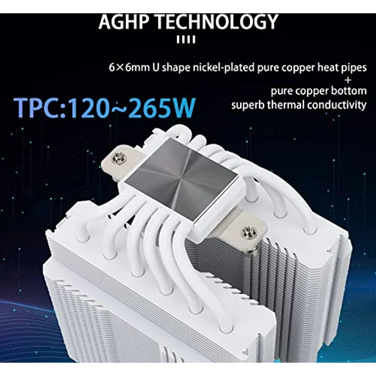 Thermalright Peerless Assasin 120 SE A-RGB CPU-Kühler - 120 mm, weiß mit 2 Türmen, 6 Heatpipes, 2x PWM-Lüfter – Bild 6