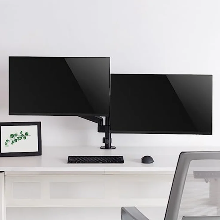 CAVO Motion Monitorhalterung für 2 Monitore 17-32 Zoll bis je 9 kg schwenkbar, neigbar, matt schwarz – Bild 4