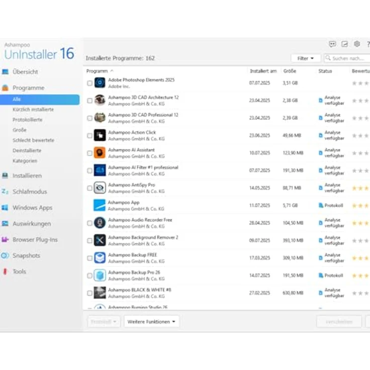 Ashampoo UnInstaller 16, Software zur vollständigen Deinstallation und Systemreinigung, 1 Nutzer, Lifetime-Lizenz, PC Aktivierungscode per Product Key Card – Bild 2