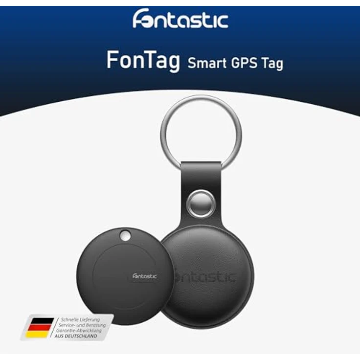 Fontastic FonTag Smart Finder – Schlüsselfinder mit App iOS kompatibel, Bluetooth Tracker inkl. Alarm-Funktion, Peilsender Mini, Schlüssel Tracker wetterfest (Schlüsselfinder mit Anhänger Schwarz) – Bild 2