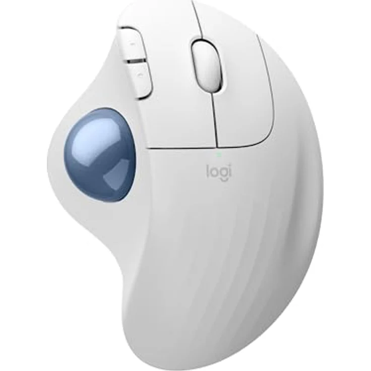 Logitech ERGO M575S kabellose Trackball-Maus, ergonomische Maus mit Daumensteuerung und Bluetooth, für PC/Mac - Weiß – Bild 1
