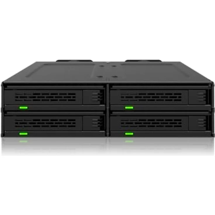 ICY DOCK ExpressCage MB324V4P-B, 4-Bay U.2/U.3 PCIe 4.0 NVMe SSD Wechselrahmen, schraubenlose Trays für 5,25" Schacht, bis 64Gbps pro SSD – Bild 2