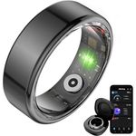 KSIX Saturn Smart Ring, Schwarz, mit Herzfrequenzmessung, Schlafüberwachung und wasserdichtem Design