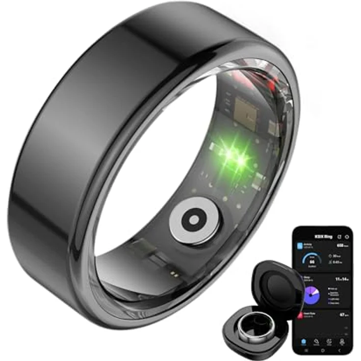 KSIX Saturn Smartring, Smart Ring in Schwarz, Größe 10, wasserdicht und mit Schlafmonitoring – Bild 1