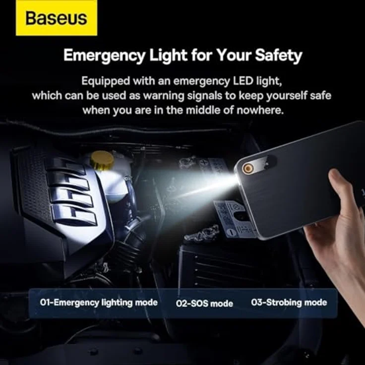 Baseus Super Energy Pro+ Powerbank Jump Starter 1200A - black (12000 mAh), Powerbank, Schwarz – Bild 5