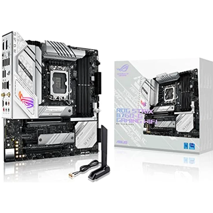 ASUS ROG STRIX B760-G GAMING WIFI Mainboard Sockel Intel LGA 1700 (Intel B760, mATX, DDR5 Speicher, PCIe 5.0, WiFi 6E, 2x PCIe 4.0 M.2, Aura Sync) weiß – Bild 1