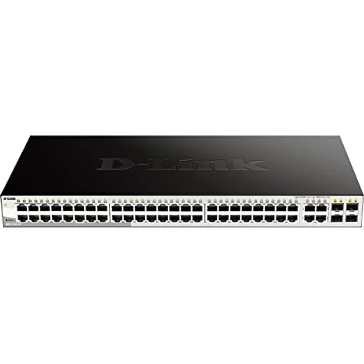 D-Link DGS-1210-52/E 52-Port Gigabit Smart Switch (48 x 10/100/1000 Mbit/s Base-T-Ports und 4 x 100/1000 Mbit/s Combo) - Nur EU netzkabel – Bild 1