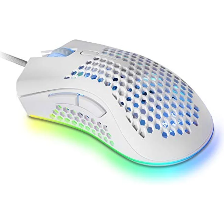 Mars Gaming MMEXW Weiß, RGB Gaming-Maus, 32K DPI, Feather-Kabel, HUANO-Schalter – Bild 2