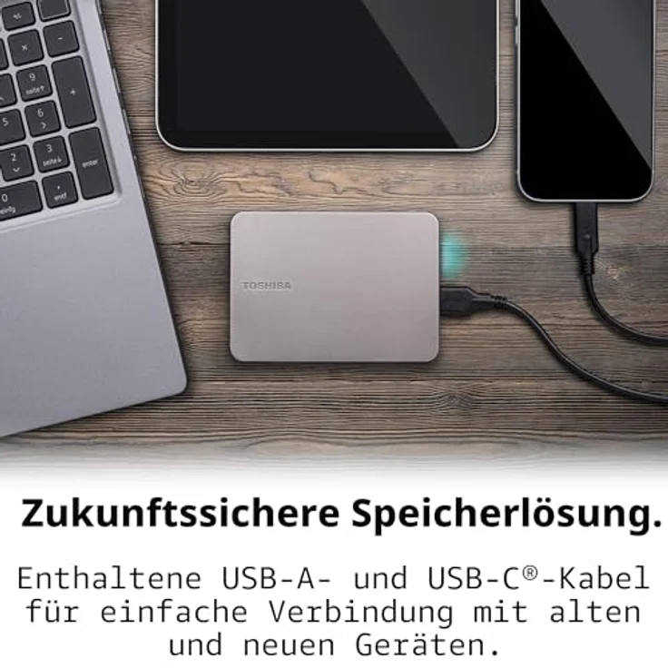 Toshiba Canvio Flex 2TB USB3.2 Externe HDD-Festplatte silver, für Windows und Mac – Bild 5