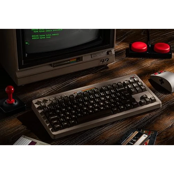 8bitdo Mechanical Keyboard C64 Ed. ISO (UK), Retro Tastatur in Beige mit drei Modi, programmierbaren Tasten und Kailh - Box V2 White Schaltern – Bild 2