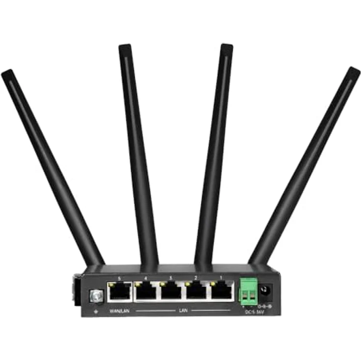 Edimax WL-Router D5G-8459, 5G NR Industrie DIN Rail Router, Schwarz – Bild 8