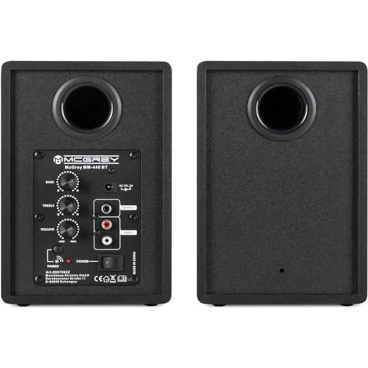 McGrey MM-440BT Multimedia Aktiv Lautsprecher Paar - 40W, Bluetooth, Höhen und Tiefen Tonregler – Bild 5