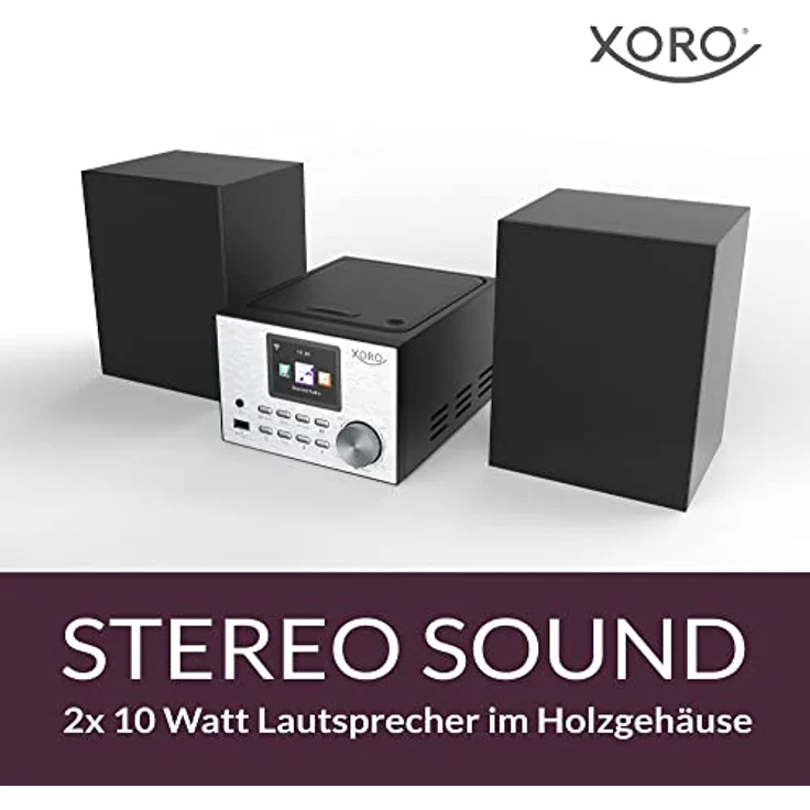 Xoro HMT 500 PRO V2, Internet-/DAB+ Radio, CD Player, Bluetooth, Fernbedienung, Mikro Stereoanlage mit Farb-TFT-Display – Bild 2