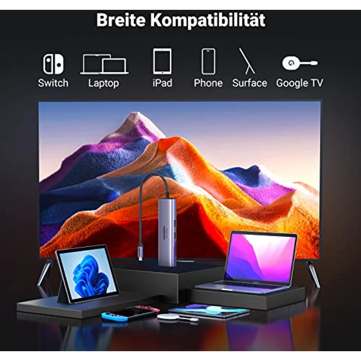 UGREEN Revodok USB C Hub 7 in 1 USB C Adapter mit 4K 60Hz HDMI, Ethernet RJ45, 100W PD, SD&TF, 2 USB A 5Gbps Datenports, Docking Satation für MacBook M1/M2, iPad, Surface Pro/Go,Galaxy S23, XPS usw – Bild 5