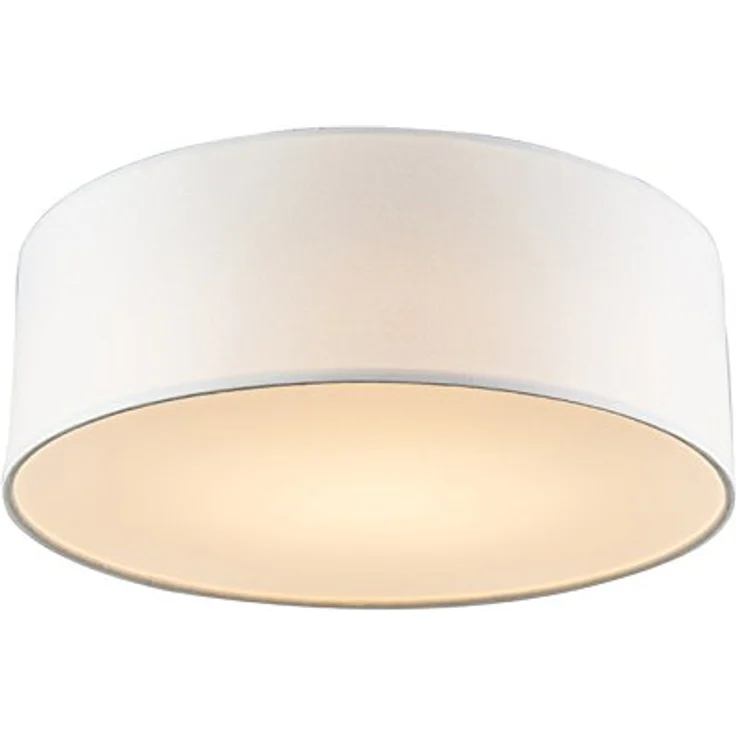 Qazqa Modern Deckenleuchte - LED Drum mit Schirm, weiß 30 cm - Wohnzimmer Schlafzimmer Rund LED – Bild 1