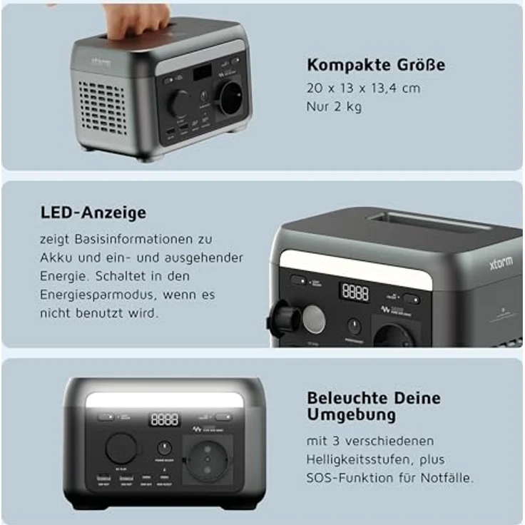 Xtorm Smart Power Station 600W, tragbares Kraftwerk mit 600 Watt, 20000 mAh, 9 Ausgängen, Black – Bild 5