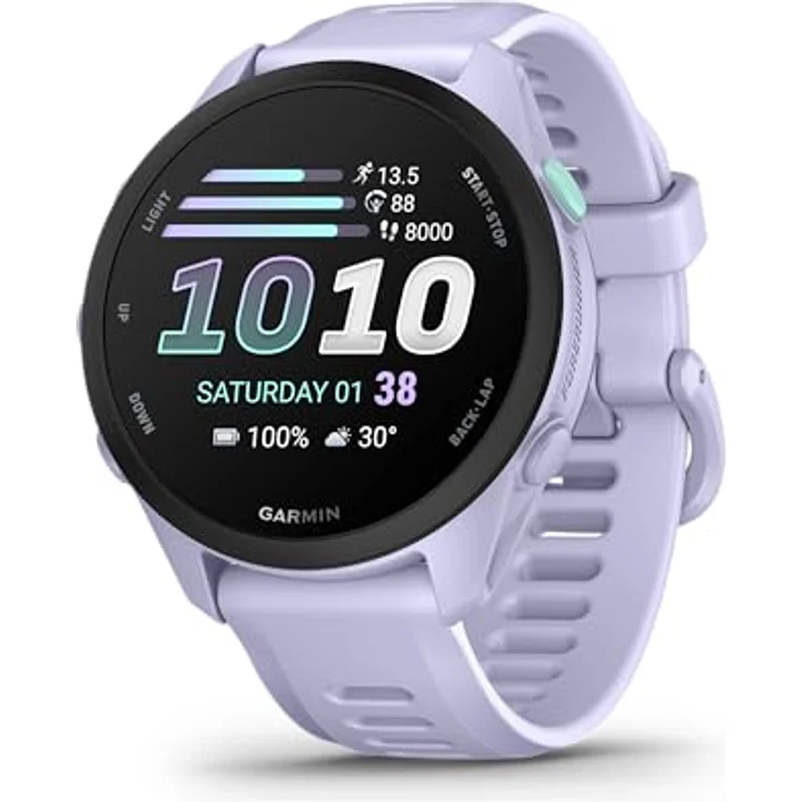 Garmin Forerunner 70, GPS-Laufuhr mit 20 mm Silikonarmband, AMOLED Touchdisplay, Fitness- und Gesundheitsfunktionen – Bild 1