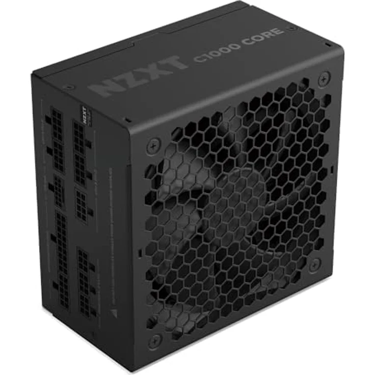 NZXT C1000, 1000 W ATX 3.1 Netzteil mit 80+ Gold-Zertifizierung, vollmodularem Kabelmanagement und 135mm Lüfter, Schwarz – Bild 1