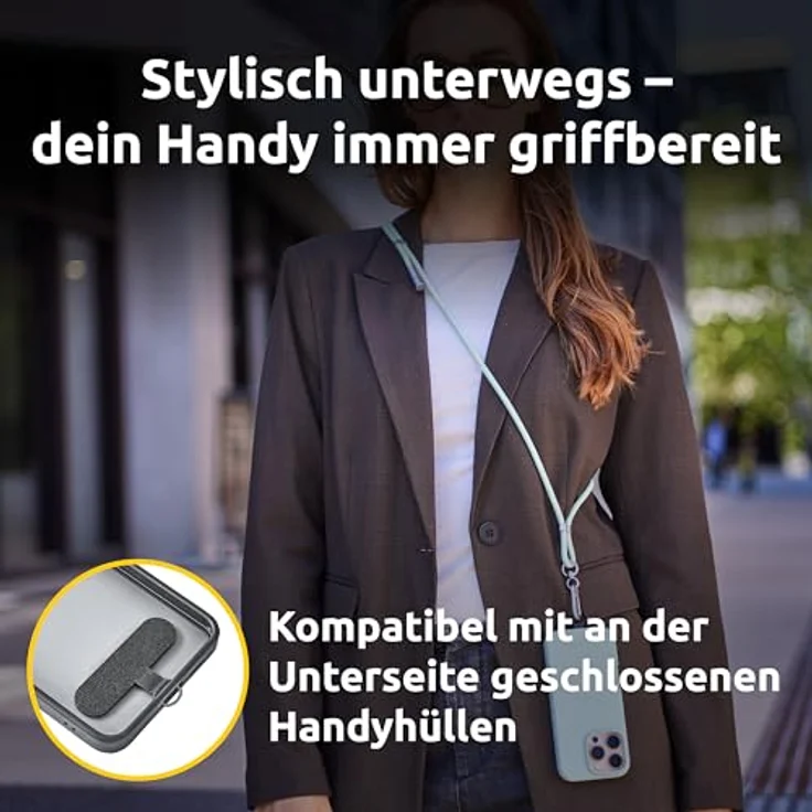 Intenso USB-C Lade- und Datenkabel Handykette, 60W, PD3.0 QC4.0, 1,65 m, größenverstellbar, grün – Bild 2