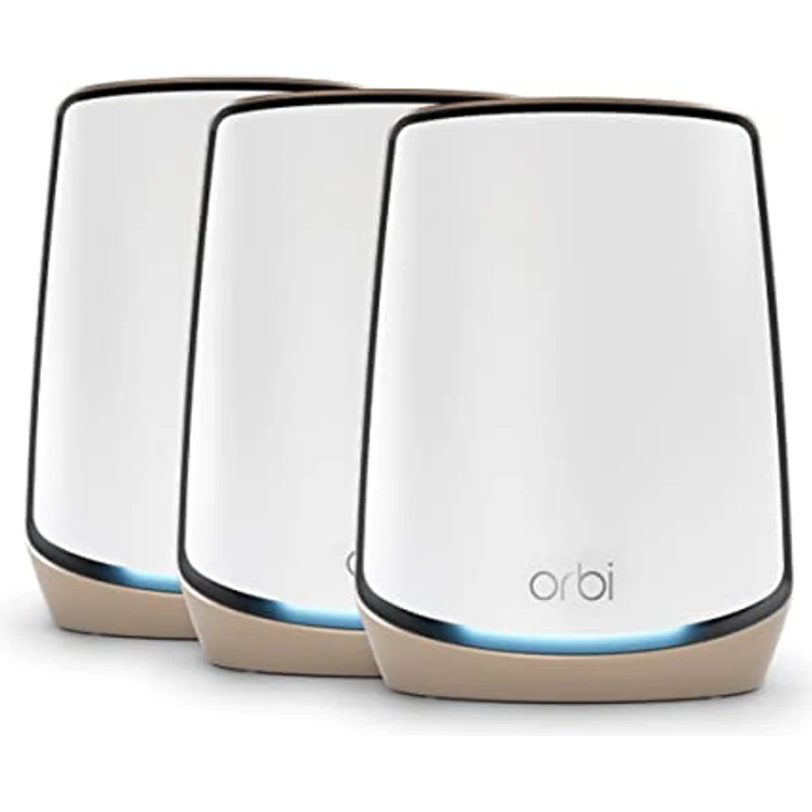 NETGEAR Orbi WiFi 6 Mesh WLAN System (RBK863S) | Triband Mesh, Router mit 2 Satelliten-Repeatern, Abdeckung von bis zu 540 m² und 100 Geräten, Armor Abonnement, AX6000 (bis zu 6 GBit/s) – Bild 1