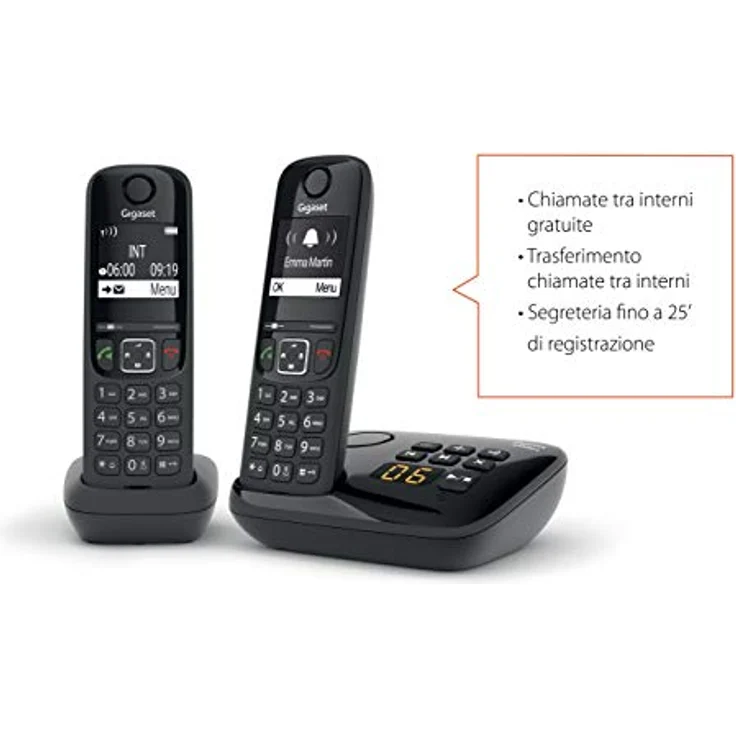 Gigaset AS690A Duo Mobiles schnurloses Telefon mit Freisprecheinrichtung Hohe Qualität, schwarz – Bild 3