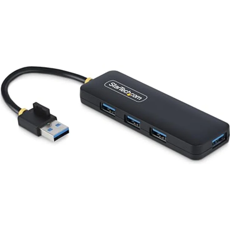 StarTech.com 4-Port USB-A Hub, USB 3.0, 5Gbps, mini, busbetrieben, kompakt & tragbar mit Kabelmanagement, Plug-and-Play, kompatibel mit Windows/macOS/ChromeOS – Bild 1