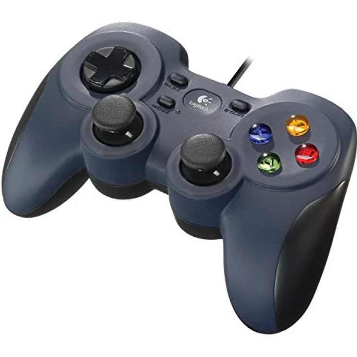 Logitech F310 Gamepad, Controller mit Konsolenartigem Layout, 4 Tasten D-Pad, XInput-DirectInput, Komfortable Griffflächen, 1,8 m Kabel, PC-Steam-AndroidTV - blau-grau – Bild 3