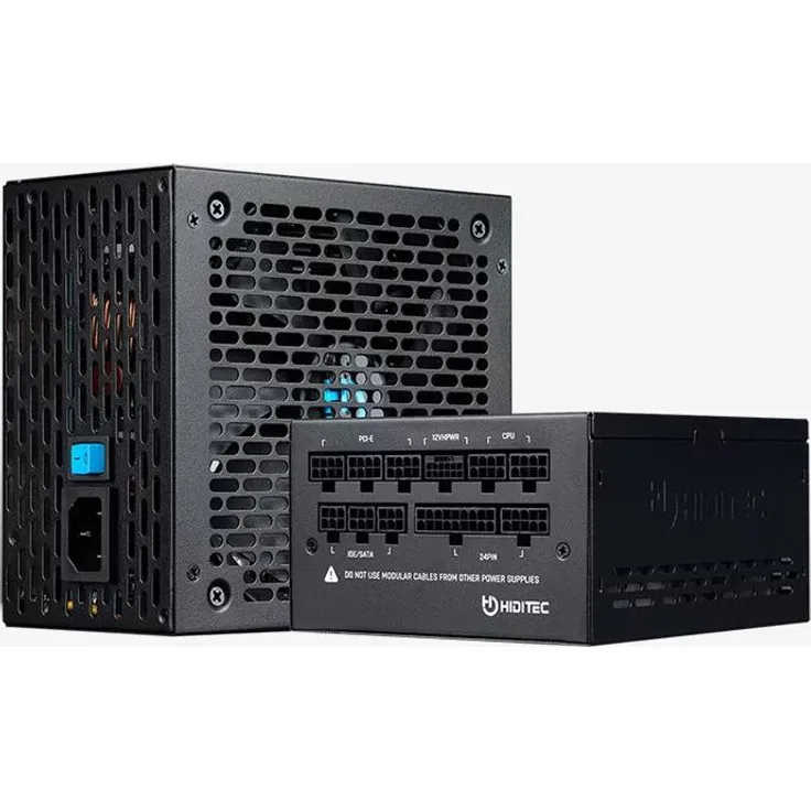 Hiditec PSU GDX1050 V2, vollmodulares 1050W Netzteil mit 80 PLUS Gold-Zertifizierung, ATX 3.0 und PCIE 5.0, Schwarz