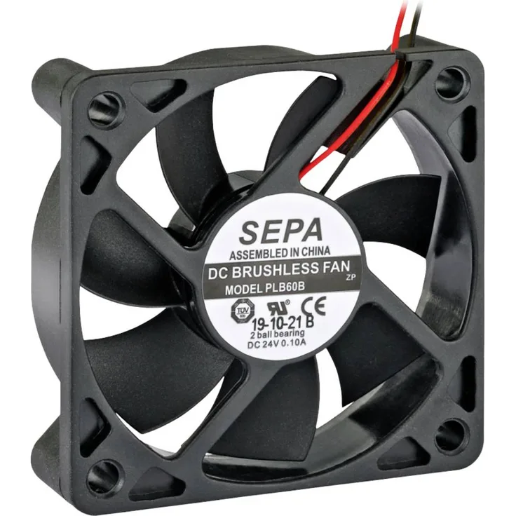 SEPA PLB60B24SE30A Axiallüfter, 24 V/DC, kugelgelagert für hohe Lebensdauer, 27.6 m³/h, 60 x 60 x 15 mm