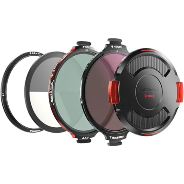 Freewell Real Locking Variable ND/CPL Filter All Day Kit, 82 mm, Hybridfilter mit 3-10 Blendenstufen und ND32, inklusive Basisring