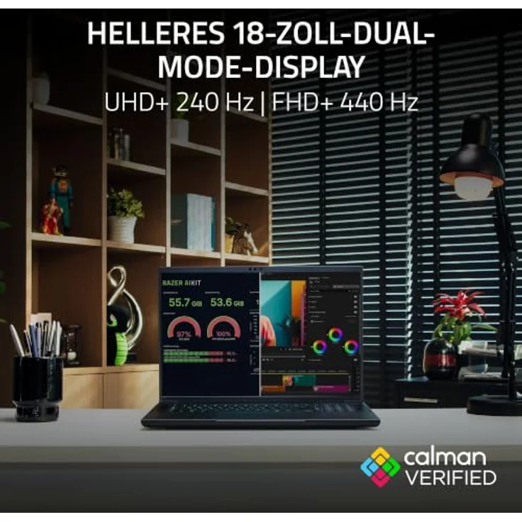 Razer Blade 18, 18" Dual UHD+ 240Hz FHD+ 440Hz Display, Intel Core Ultra 9 290HX Plus, 32GB RAM, 2TB SSD, NVIDIA GeForce RTX 5090, schwarz, Windows 11 – Bild 4