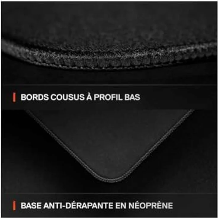 SteelSeries QcK L Performance Control Gaming-Mauspad, extra dichte 3,5 mm dicke Basis, mikrostrukturierte Oberfläche für Präzision, flache Kantennähte, rutschfeste Neopren-Gummiunterseite, Größe 490 x 420 mm für FPS, MOBAs, RTS, MMO – Bild 4